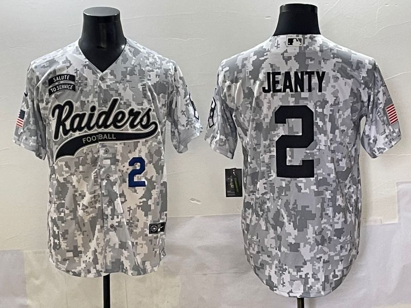 Men 2025 Oakland Raiders #2 Jeanty Camo Joint Name Nike Limited NFL Jersey style 2